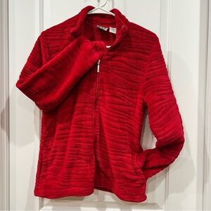 Mountain Lake Red Full Zip Collared Textured Fleece Jacket Women’s S Gorpcore